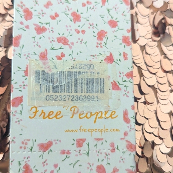 Vintage "NWT","Free People", Maxi Rose Gold Sequence Long Skirt - Picture 4 of 9